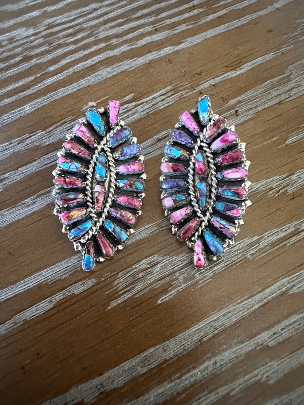 Navajo Multi Turquoise Cluster Earrings